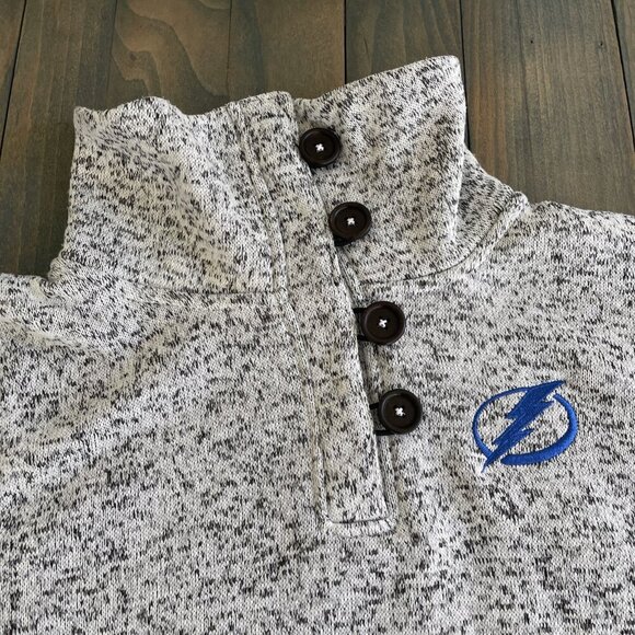 NHL Tampa Bay Lightning Mock Neck Gray Womens Sweater - Size M 8/10 (T8) - Picture 3 of 9